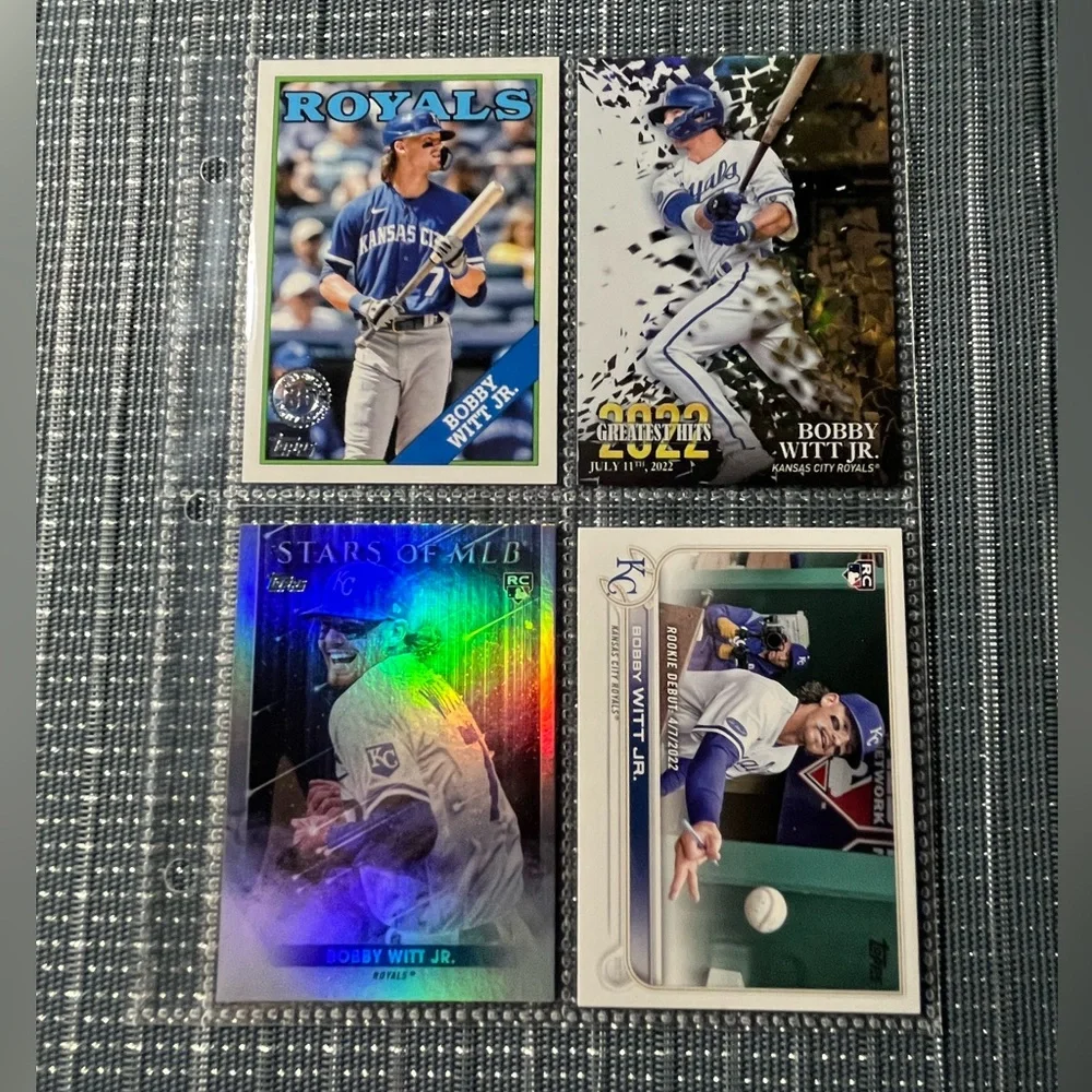 ⚾️ New Bobby Witt Jr., KC Topps MLB Baseball Cards, Collection of 4, (Lot 3)